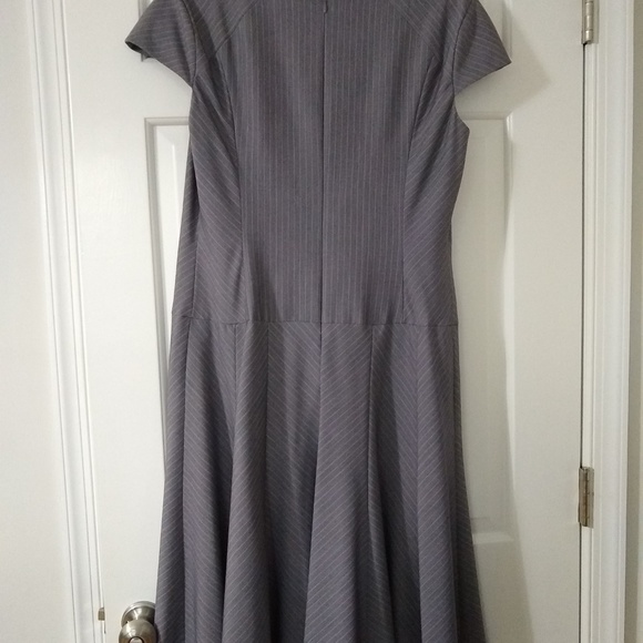 Anne Klein Gray Pinstripe A-Line Women's Dress 12 - Picture 3 of 8